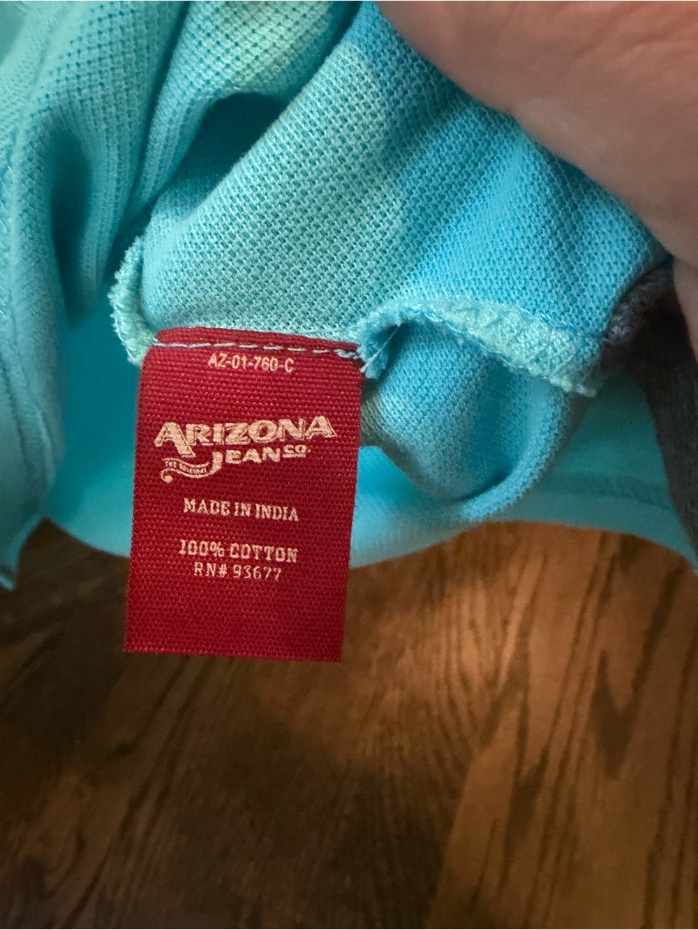 Arizona Jean Company Boys sz 14-16 Turquoise Polo Shirt EUC 100% cotton - Picture 6 of 6